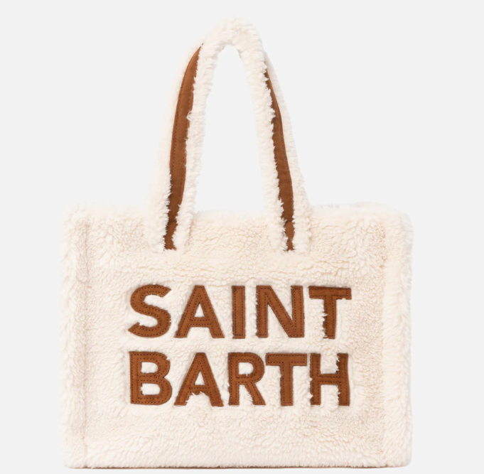 Bolso tote Saint Barth blanco peluche